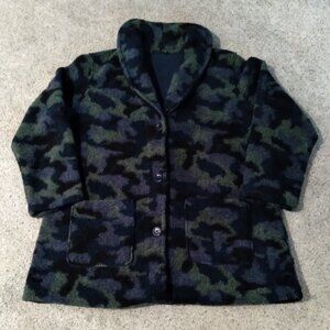 Susan Graver Green and Black Teddy Jacket